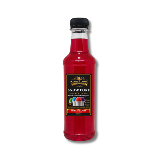 Strawberry Snow Cone Syrups 375ml - Coast to Coast Gold Medal Syrups®