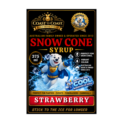 Strawberry Snow Cone Syrups 375ml - Coast to Coast Gold Medal Syrups®