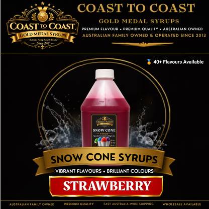 Strawberry Snow Cone Syrups 4ltr - Coast to Coast Gold Medal Syrups®