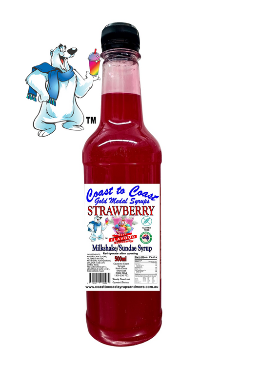 #1 Strawberry, Milkshake/Sundae toppings 500ml, Coast to Coast Gold Medal Syrups®