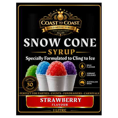 Strawberry Snow Cone Syrups 1ltr - Coast to Coast Gold Medal Syrups®
