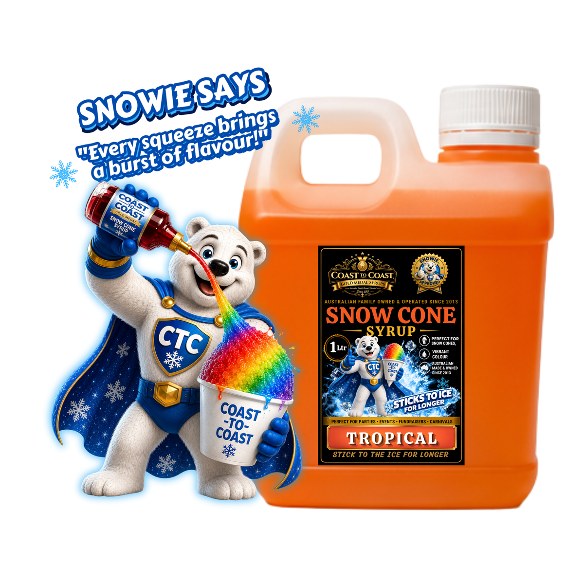Tropical Snow Cone Syrups 1ltr - Coast to Coast Gold Medal Syrups®
