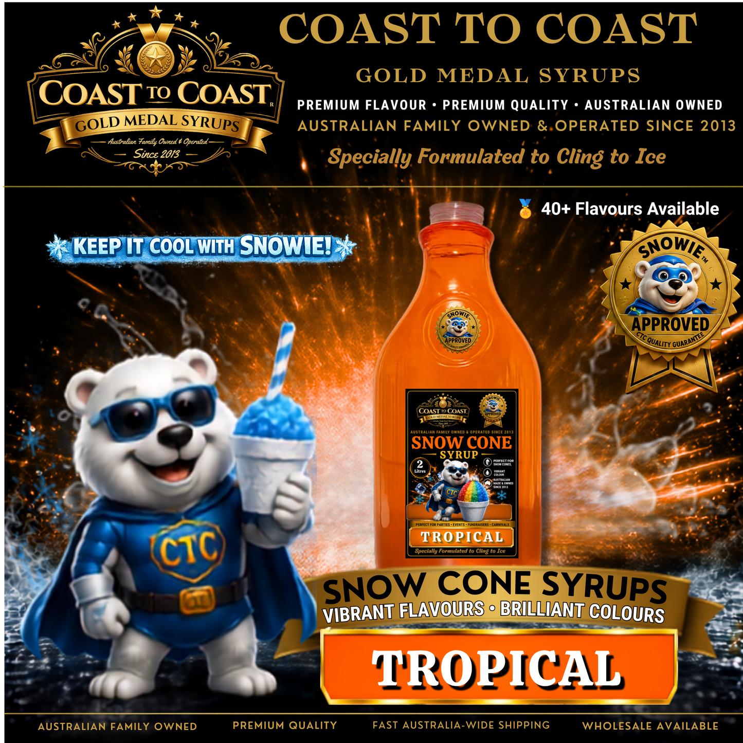 Tropical Snow Cone Syrups 2ltr - Coast to Coast Gold Medal Syrups®