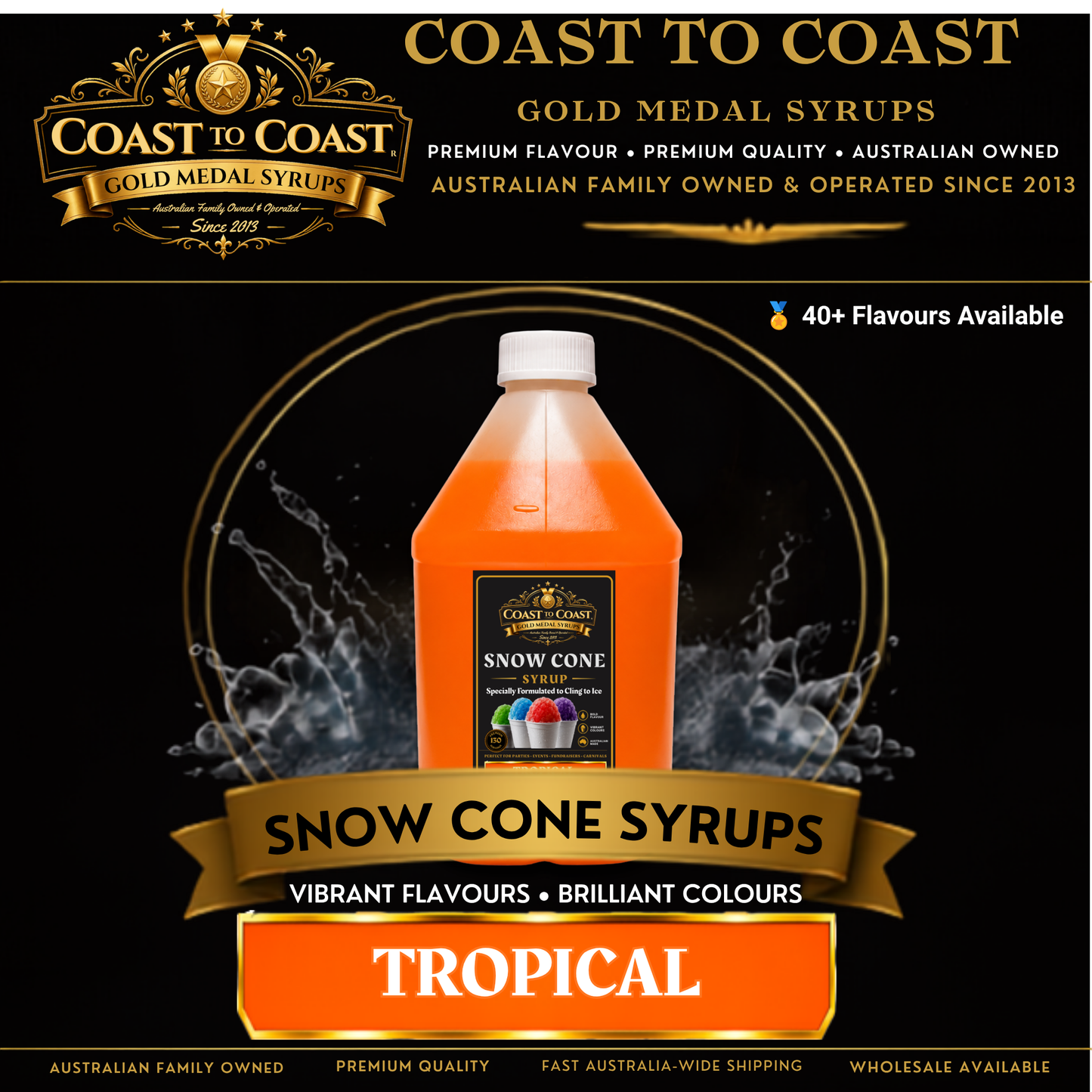 Tropical Snow Cone Syrups 4ltr - Coast to Coast Gold Medal Syrups®