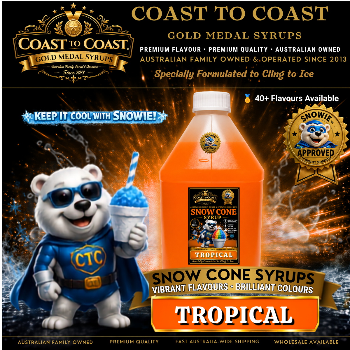 Tropical Snow Cone Syrups 4ltr - Coast to Coast Gold Medal Syrups®