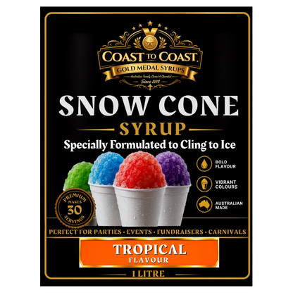 Tropical Snow Cone Syrups 1ltr - Coast to Coast Gold Medal Syrups®