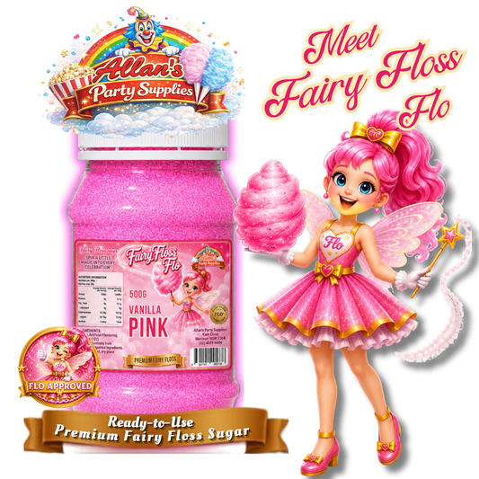 Vanilla Pink Fairy Floss Sugar – 500g Jar - Allan's Party Supplies