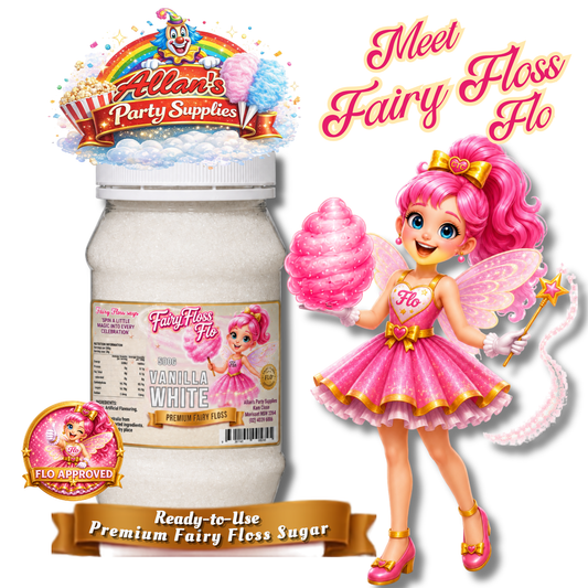 Vanilla White Fairy Floss Sugar – 500g Jar - Allan's Party Supplies