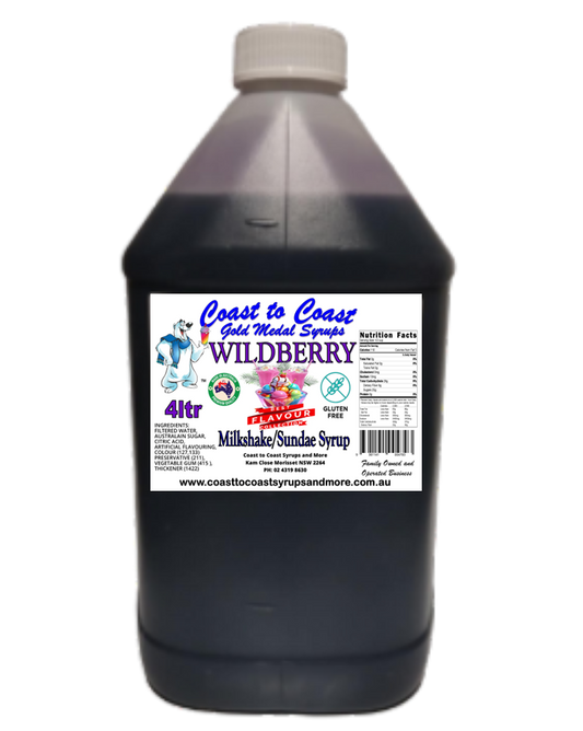 #4 Wildberry, Milkshake/Sundae Toppings 4ltr,  Coast to Coast Gold Medal Syrups®