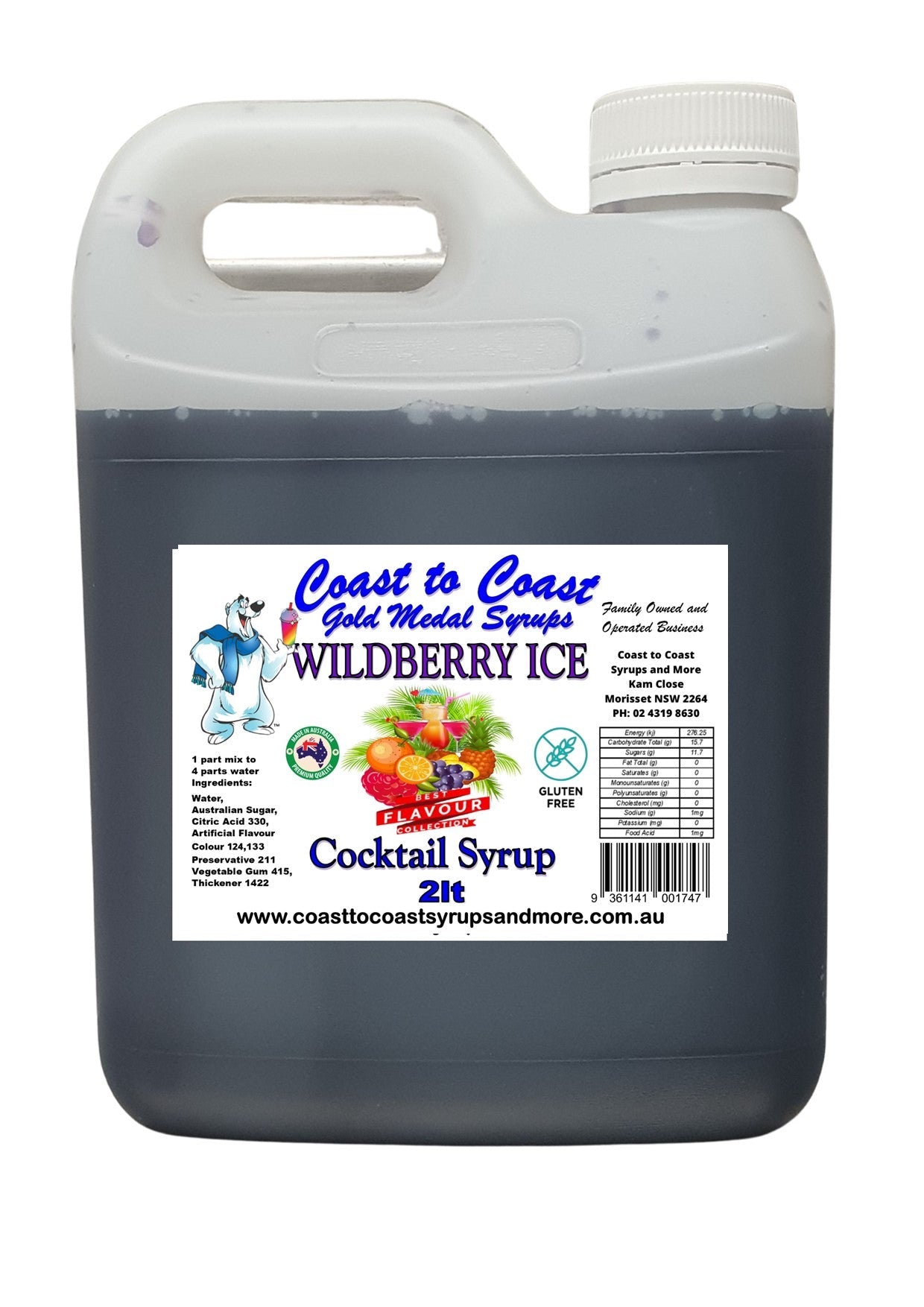 #2 Coast to Coast Gold Medal Syrups®, 2ltr, Premium Cocktail Syrups.
