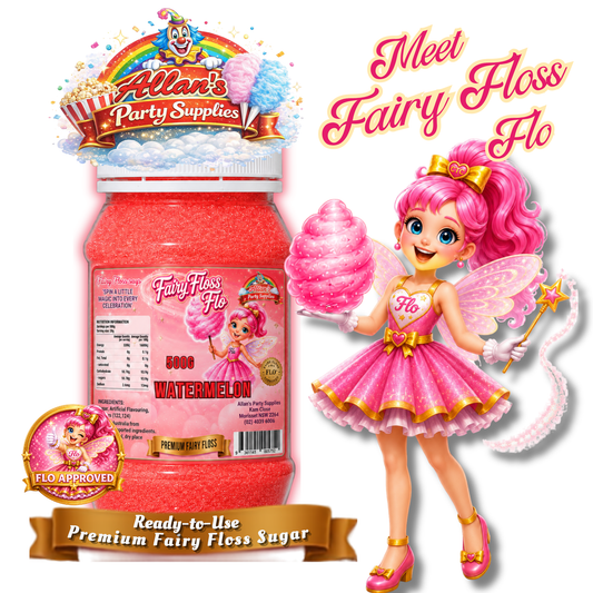 Watermelon Fairy Floss Sugar – 500g Jar - Allan's Party Supplies