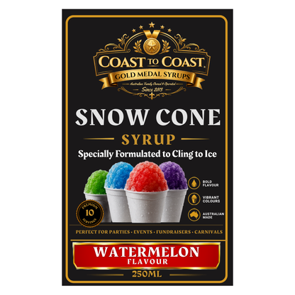 Strawberry Snow Cone Syrups 250ml - Coast to Coast Gold Medal Syrups®