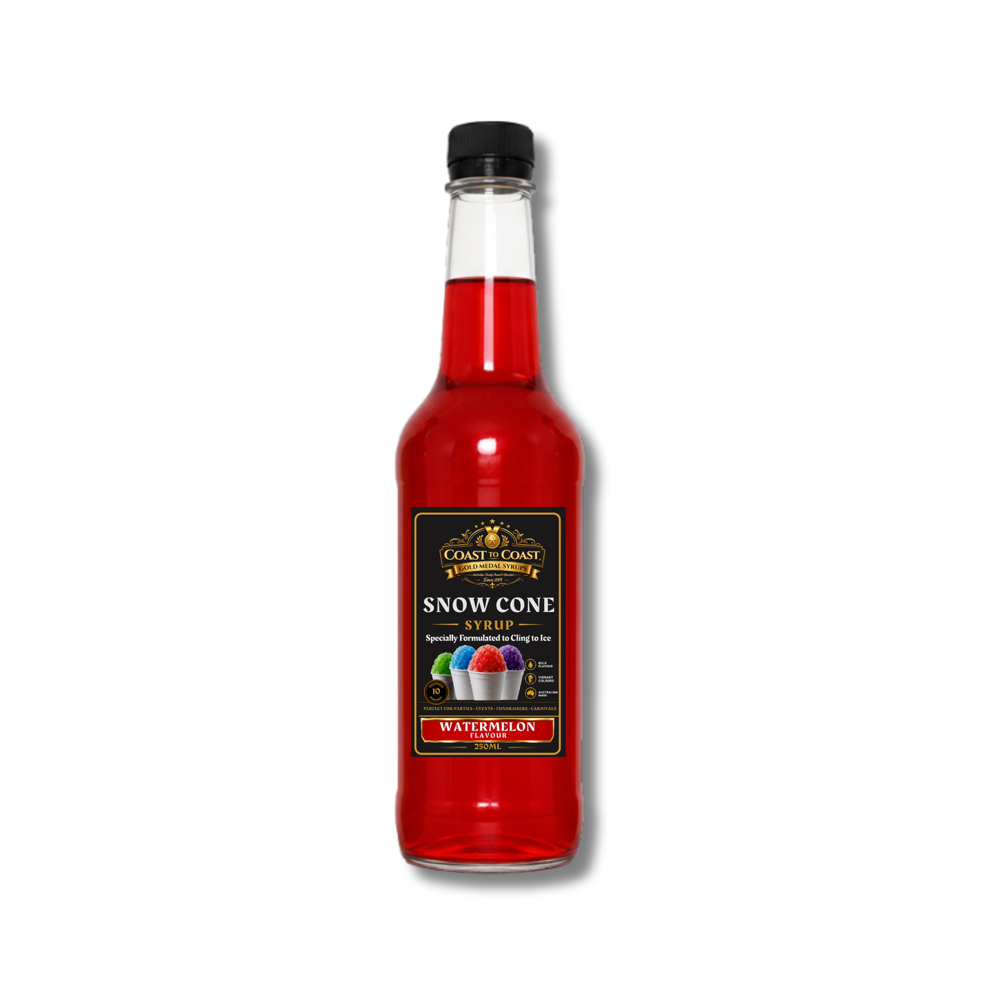 Strawberry Snow Cone Syrups 250ml - Coast to Coast Gold Medal Syrups®