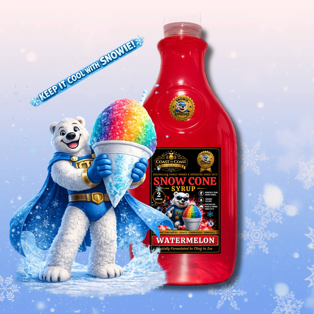 Watermelon Snow Cone Syrups 2ltr - Coast to Coast Gold Medal Syrups®