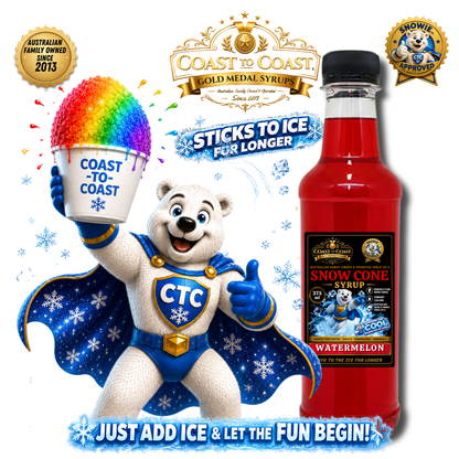 Watermelon Snow Cone Syrups 375ml - Coast to Coast Gold Medal Syrups®
