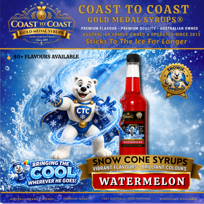 Watermelon Snow Cone Syrups 750ml - Coast to Coast Gold Medal Syrups®
