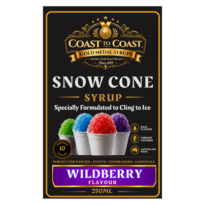 Wildberry Snow Cone Syrups 250ml - Coast to Coast Gold Medal Syrups®