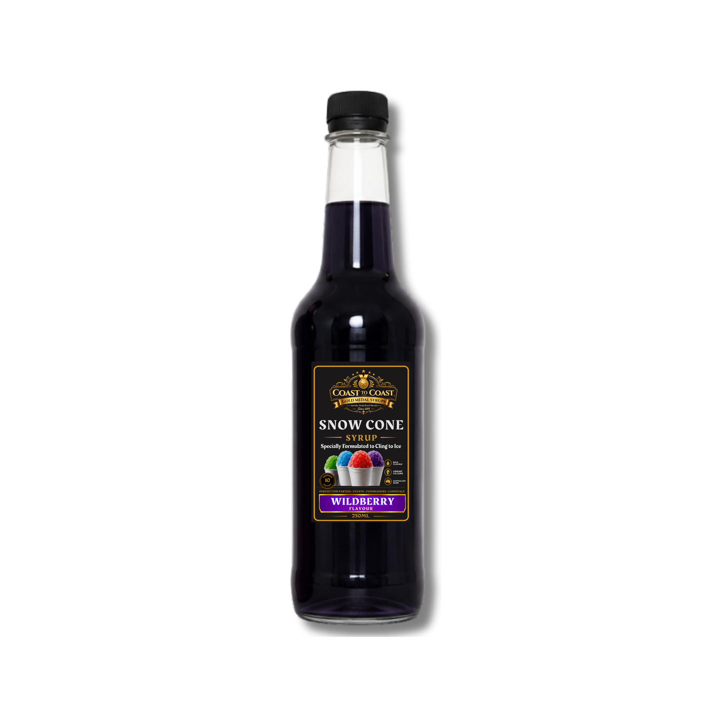 Wildberry Snow Cone Syrups 250ml - Coast to Coast Gold Medal Syrups®