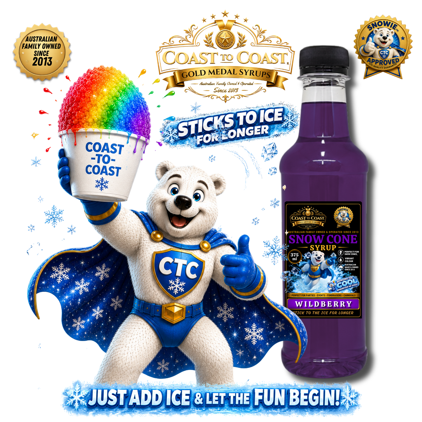 Wildberry Snow Cone Syrups 375ml - Coast to Coast Gold Medal Syrups®