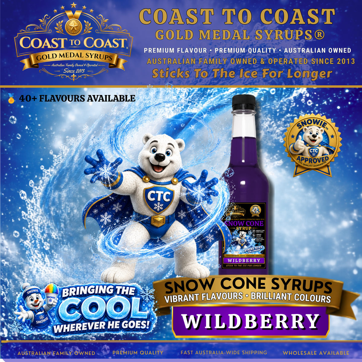 Wildberry Snow Cone Syrups 750ml - Coast to Coast Gold Medal Syrups®
