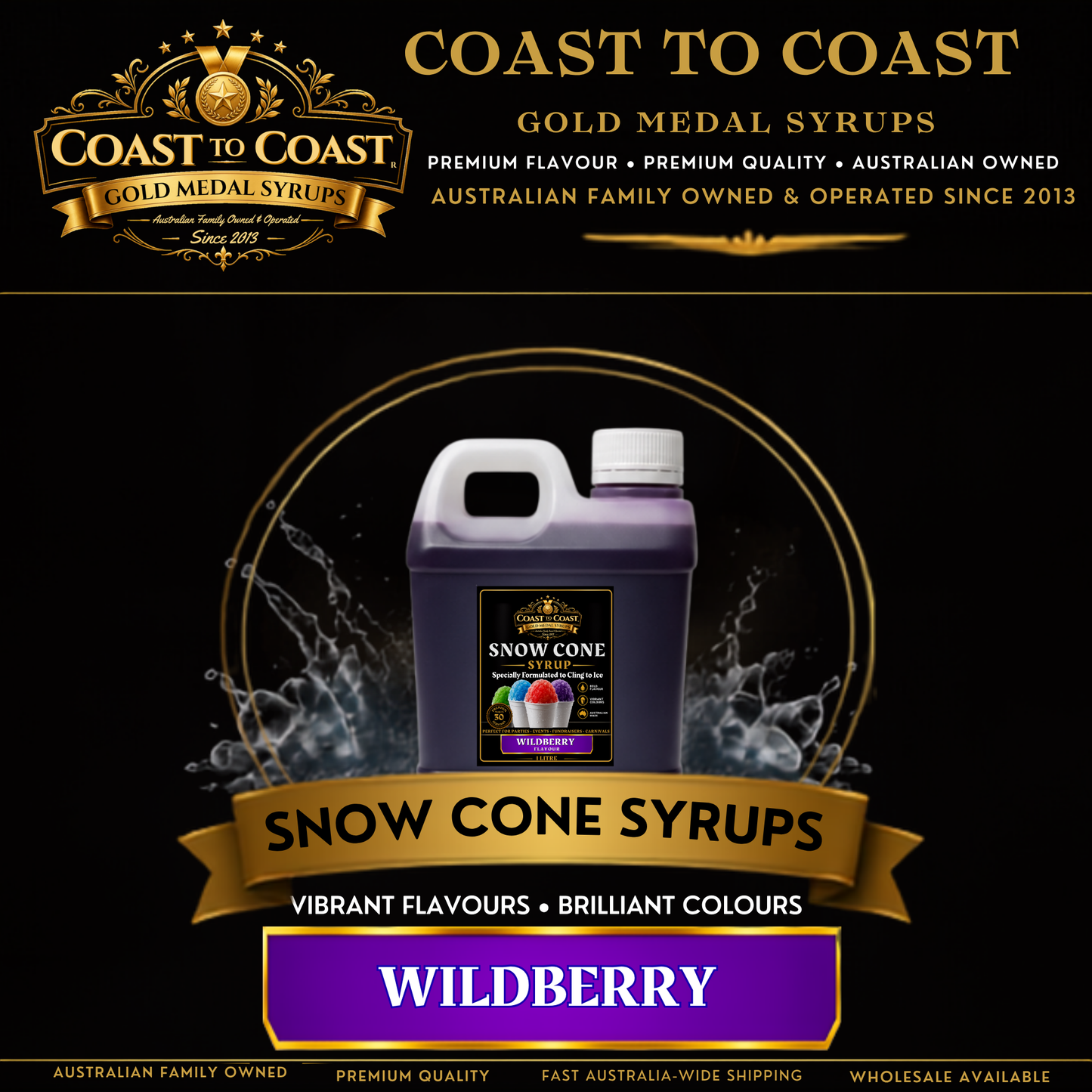 Wildberry Snow Cone Syrups 1ltr - Coast to Coast Gold Medal Syrups®