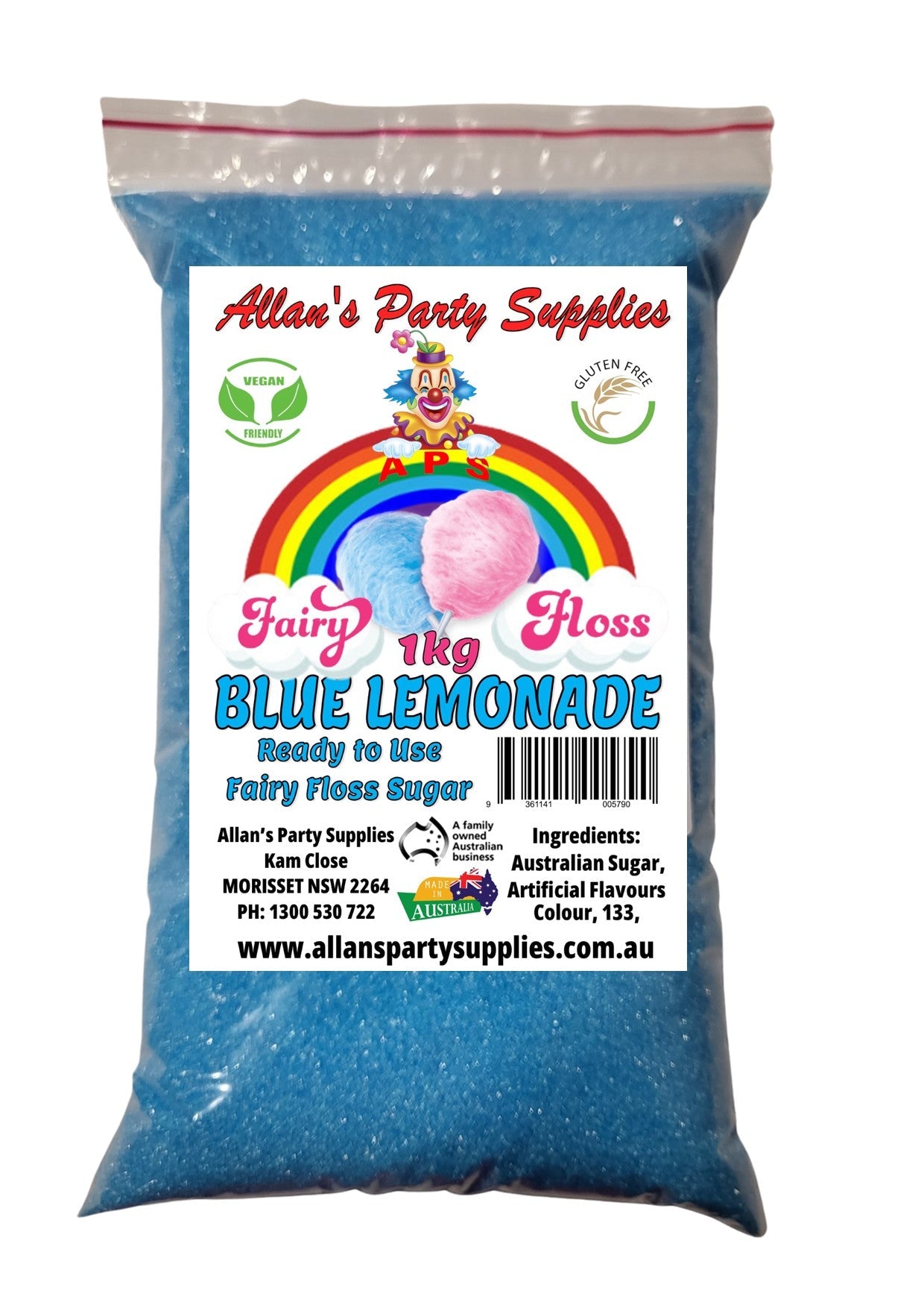 #3 APS, Premium Fairy Floss Sugar Ready to use FAIRY FLOSS 1kg SEALED BAG 35 Plus Flavours