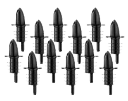 Snow Cone Syrup Free Flow 28mm Bottle Pourers Black Only 12pk