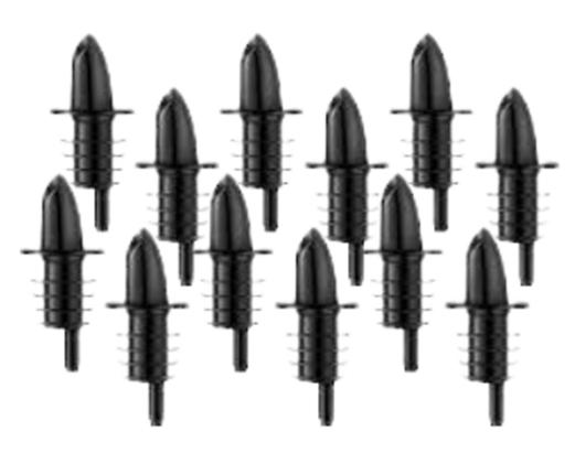 Snow Cone Syrup Free Flow 28mm Bottle Pourers Black Only 12pk