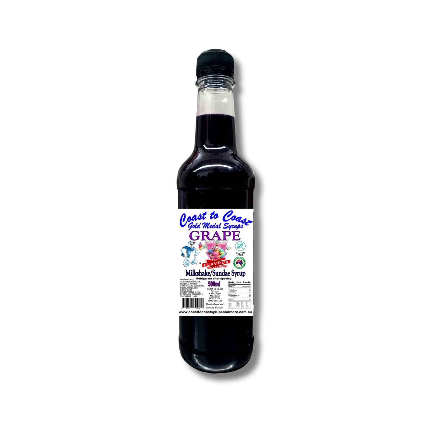 #1 Grape, Milkshake/Sundae toppings 500ml, Coast to Coast Gold Medal Syrups®