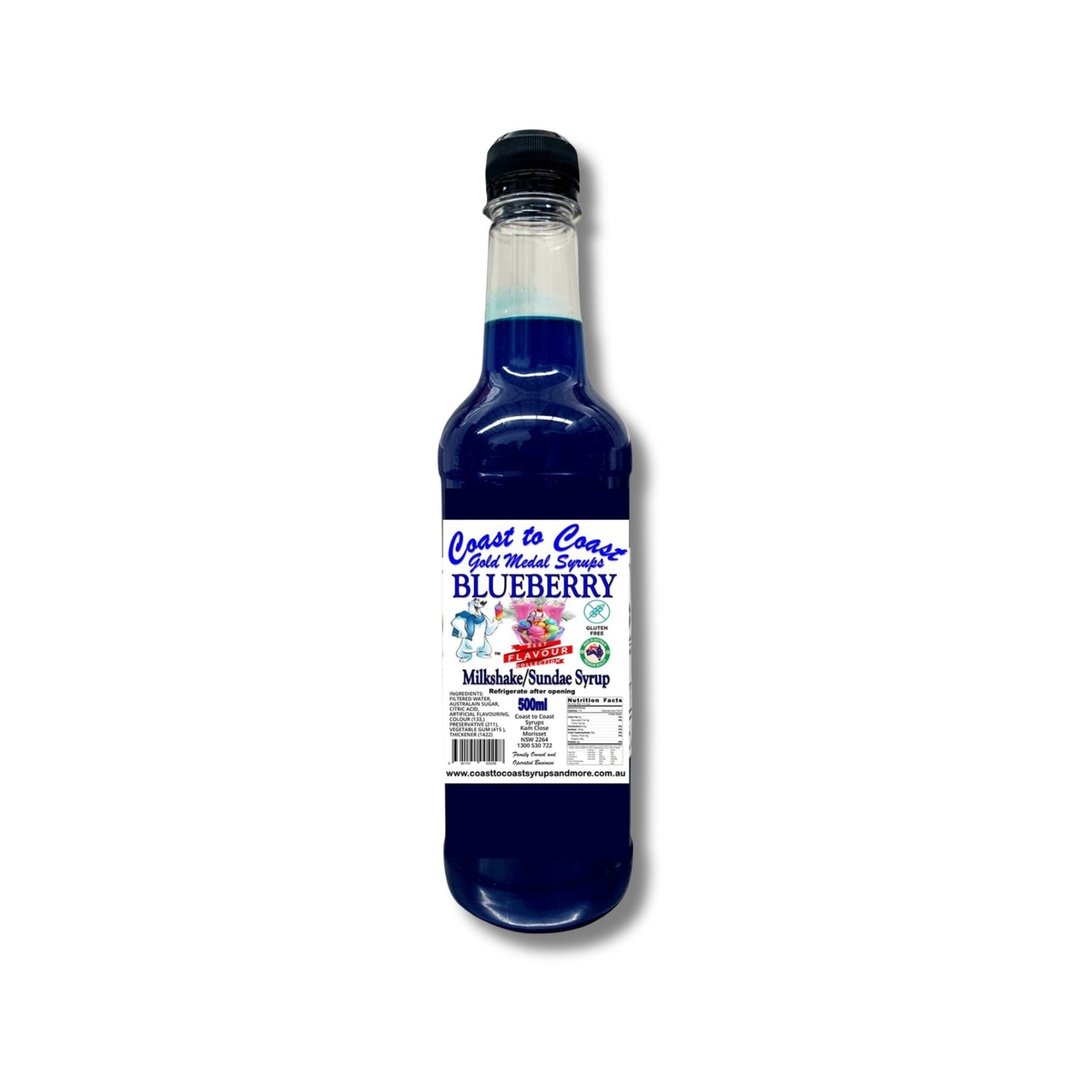 #1 Blueberry, Milkshake/Sundae toppings 500ml, Coast to Coast Gold Medal Syrups®