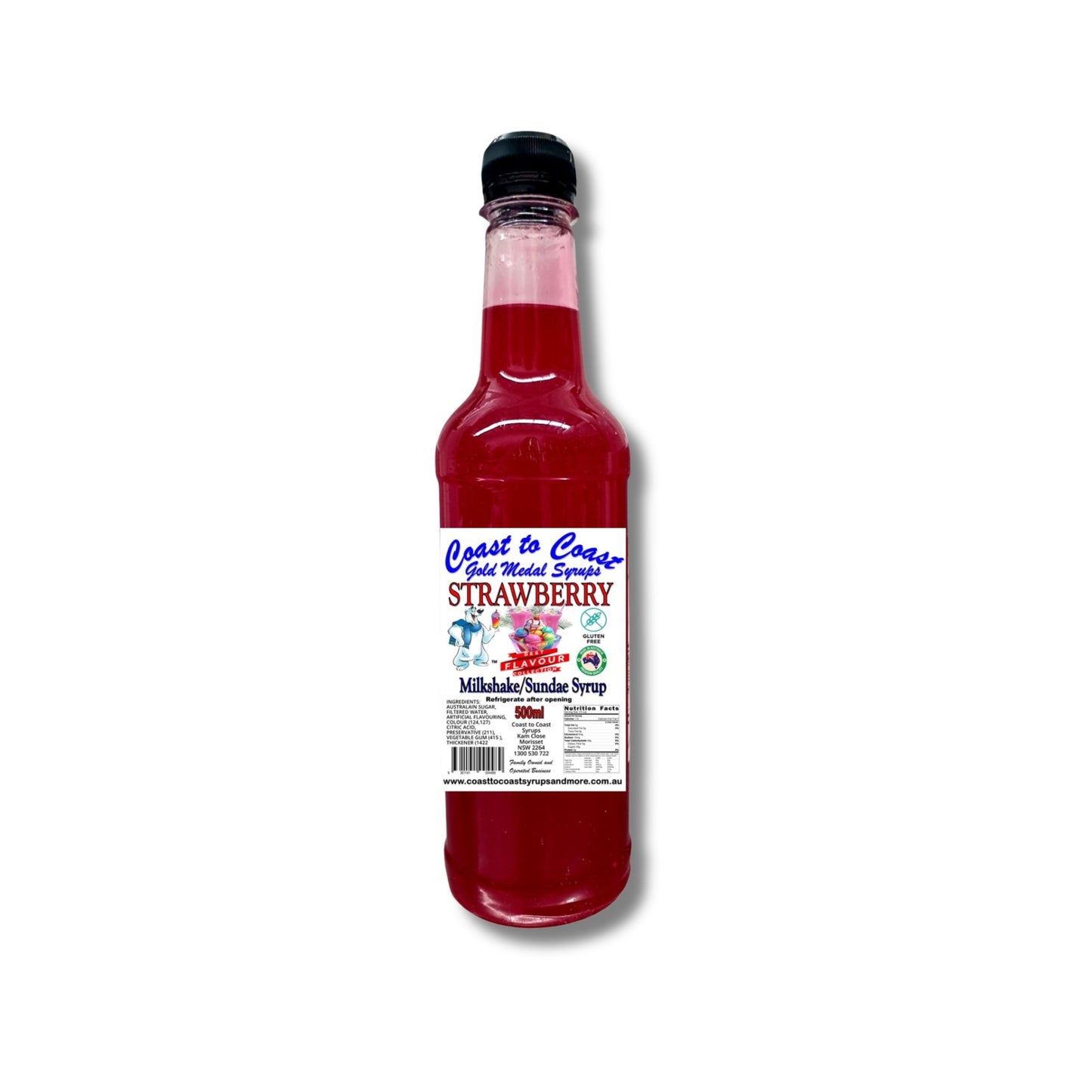 #1 Strawberry, Milkshake/Sundae toppings 500ml, Coast to Coast Gold Medal Syrups®