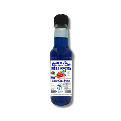 1.Blue Raspberry Snow Cone Syrup 250ml – Premium Ice Syrup | Coast to Coast Gold Medal Syrups®