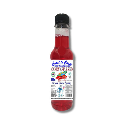 1.Candy Apple Red Snow Cone Syrup 250ml – Premium Ice Syrup | Coast to Coast Gold Medal Syrups®