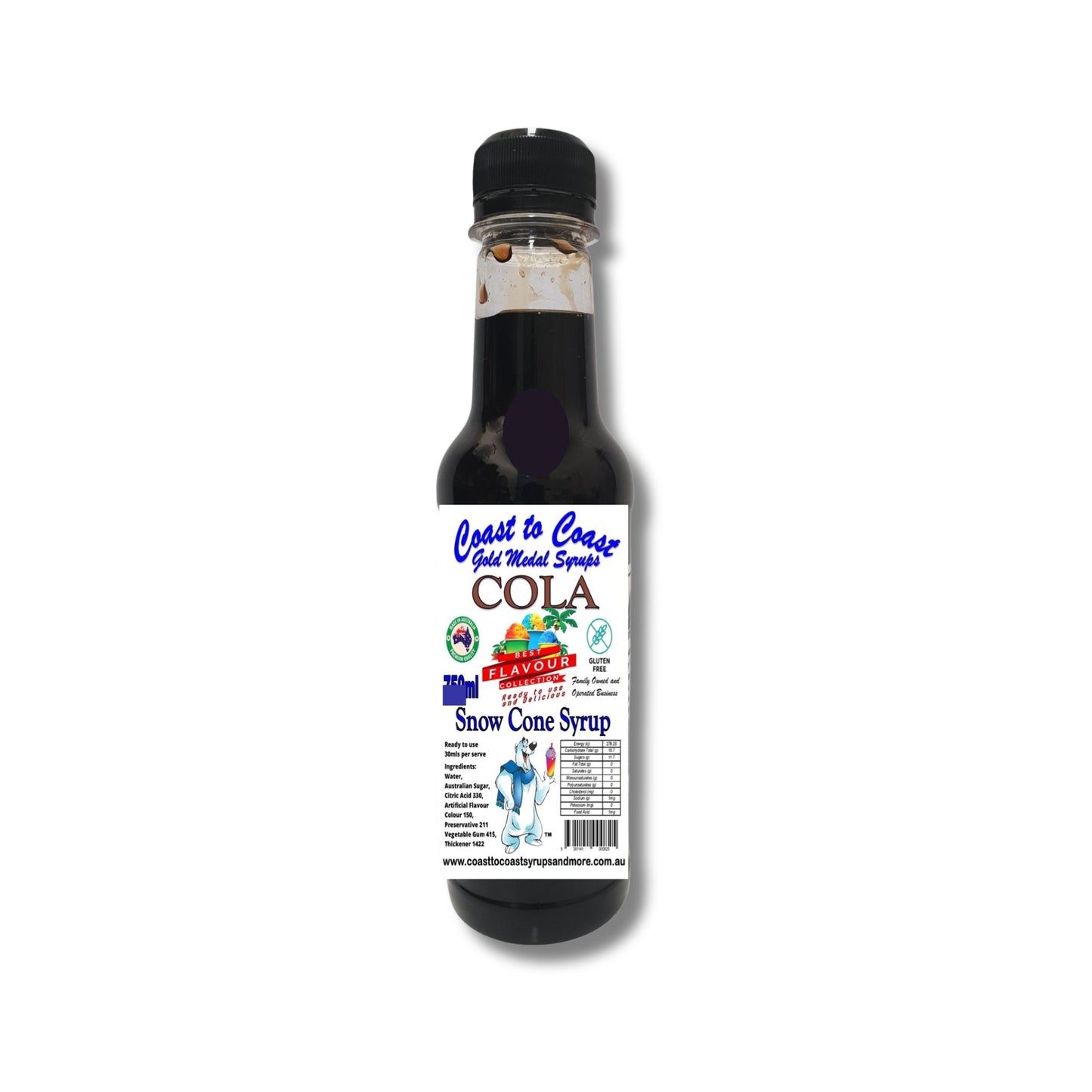 1.Cola Snow Cone Syrup 250ml – Premium Ice Syrup | Coast to Coast Gold Medal Syrups®