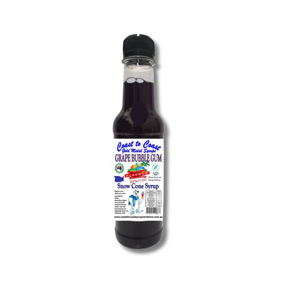 1.Grape Bubble Gum Snow Cone Syrup 250ml – Premium Ice Syrup | Coast to Coast Gold Medal Syrups®
