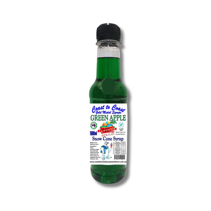 1.Green Apple Snow Cone Syrup 250ml – Premium Ice Syrup | Coast to Coast Gold Medal Syrups®