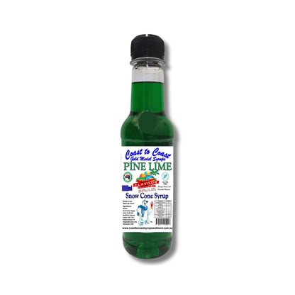1.Pine Lime Snow Cone Syrup 250ml – Premium Ice Syrup | Coast to Coast Gold Medal Syrups®