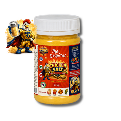 Major Flavour™ Premium Chicken Salt, 350g Jar, Coast to Coast Gold Medal Syrups®